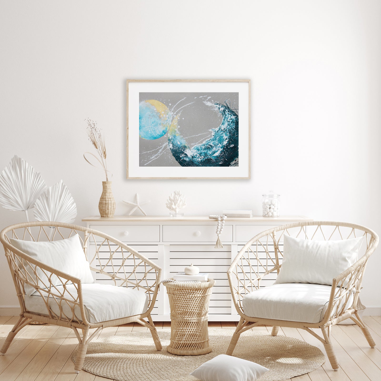 Sunkissed Shoreline Moonbathing Moon Painting 45.7cm x 61cm | 18" x 24"