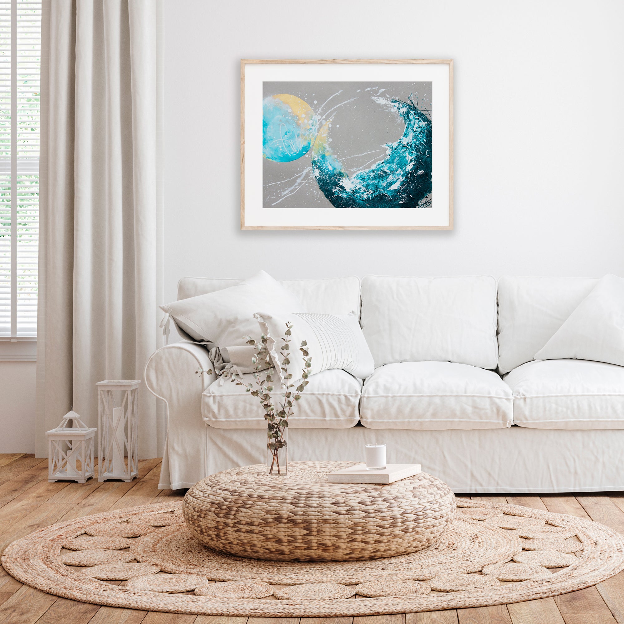 Sunkissed Shoreline Moonbathing Moon Painting 45.7cm x 61cm | 18" x 24"