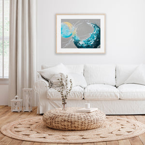 Sunkissed Shoreline Moonbathing Moon Painting 45.7cm x 61cm | 18" x 24"