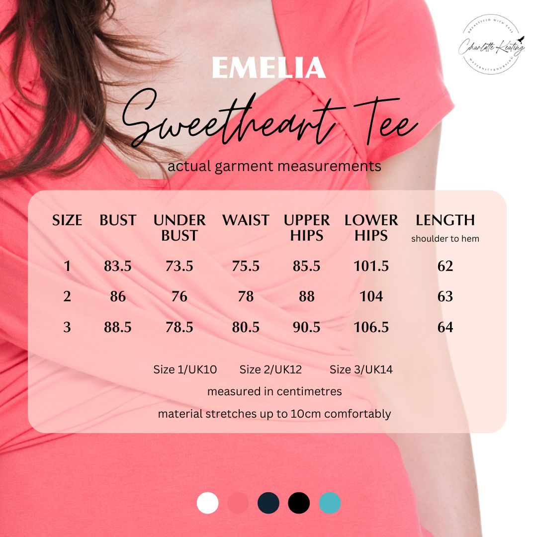 Nursing Tshirt Sweetheart Neckline Emelia