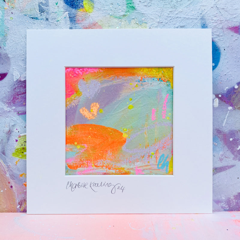 Fizzy Orangeade with Tutti Frutti Straws | Abstract Painting on Paper