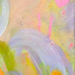 Peach Bellini with Lavender Sorbet | Framed Acrylic Painting on Canvas