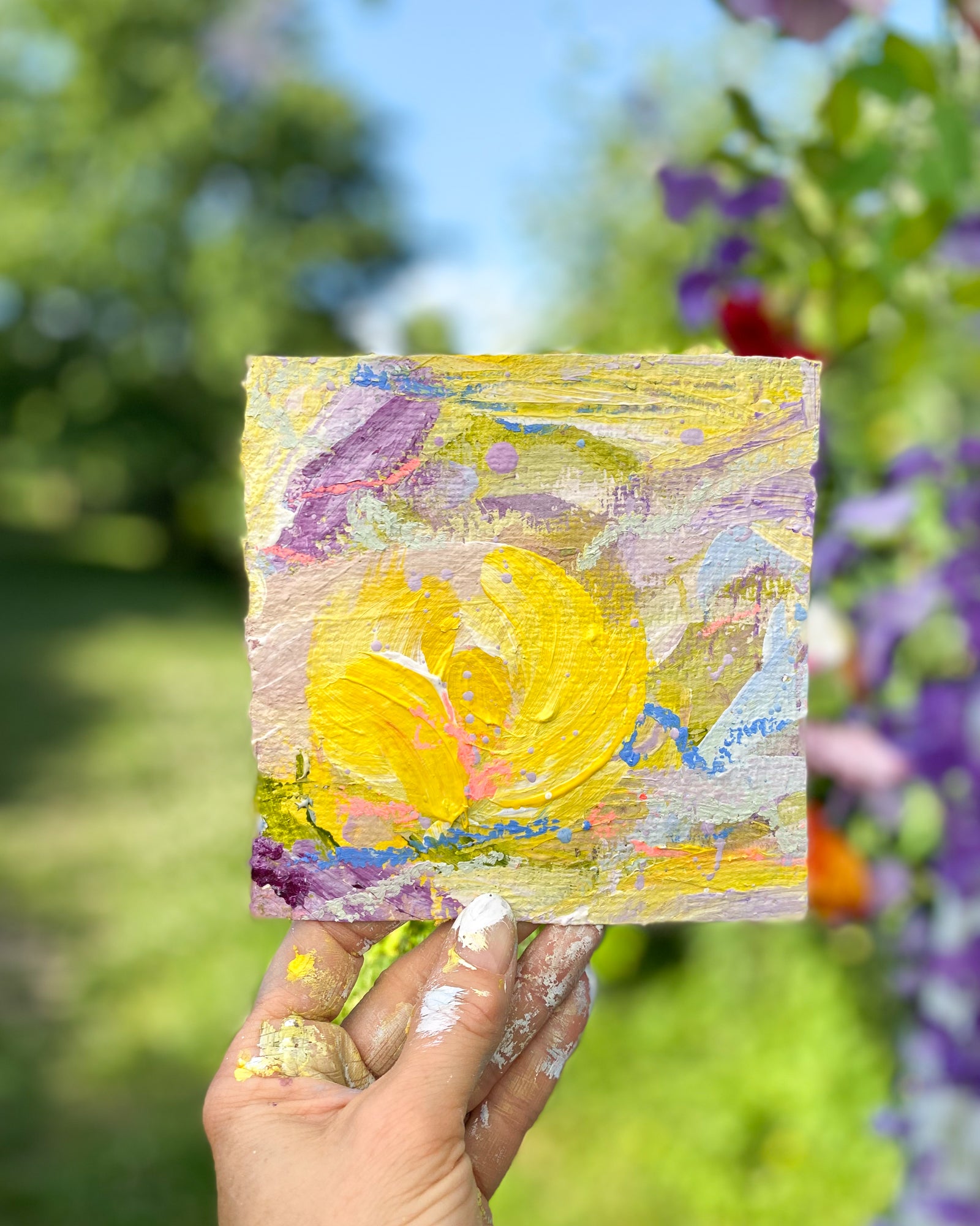 Soft Radiance | Floral Abstract on Watercolour Paper