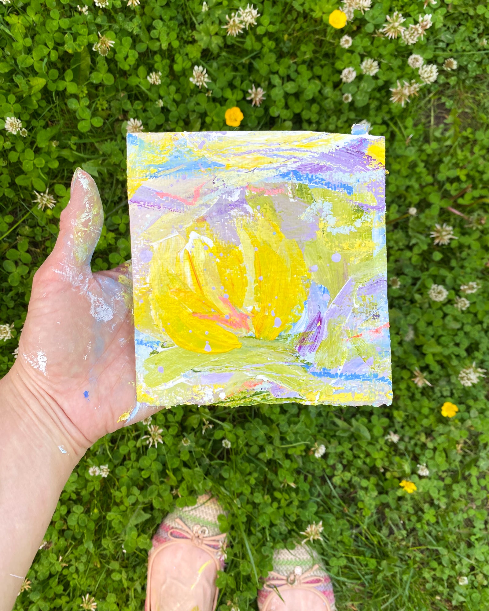 Golden Hush | Framed floral Abstract on Watercolour Paper