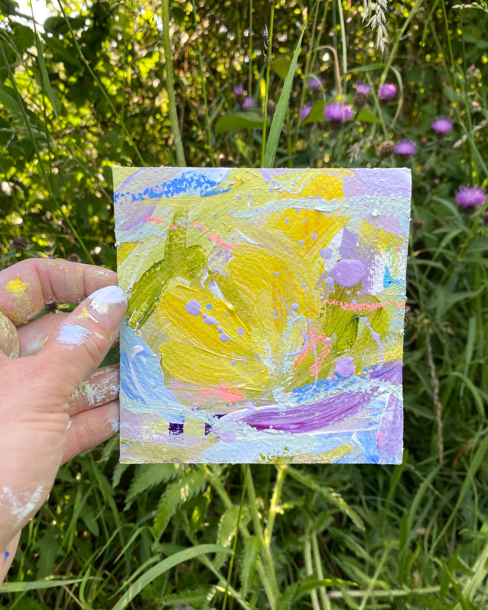 Fresh Grace | Framed floral Abstract on Watercolour Paper