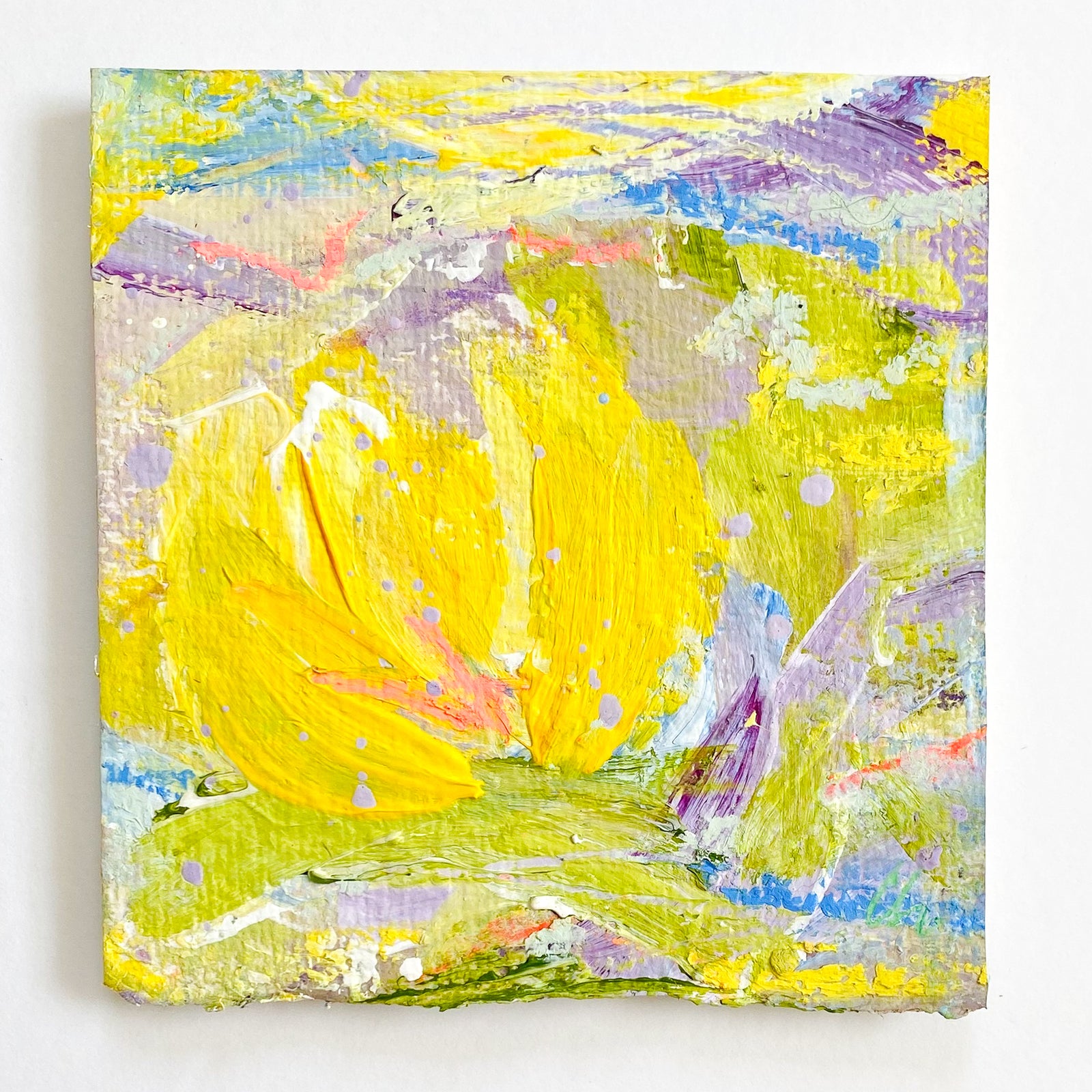 Golden Hush | Framed floral Abstract on Watercolour Paper
