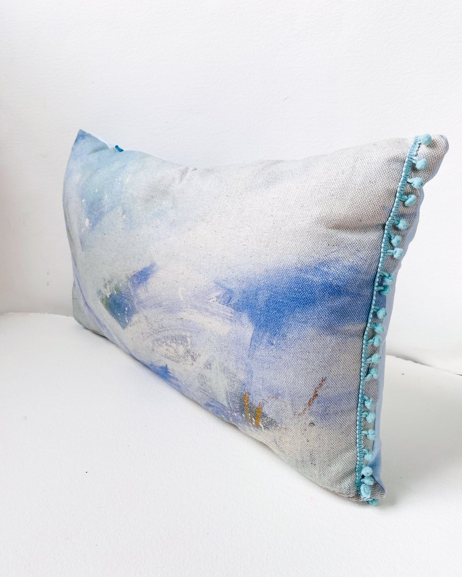 Linen Waves Printed Bolster Cushion