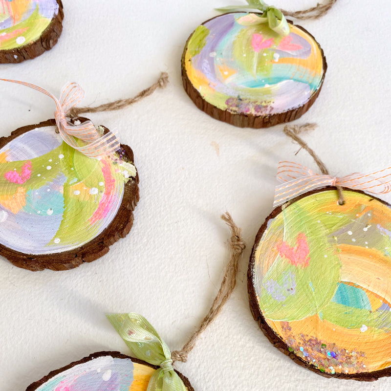 Sugar and Spice Wood Slice Ornaments