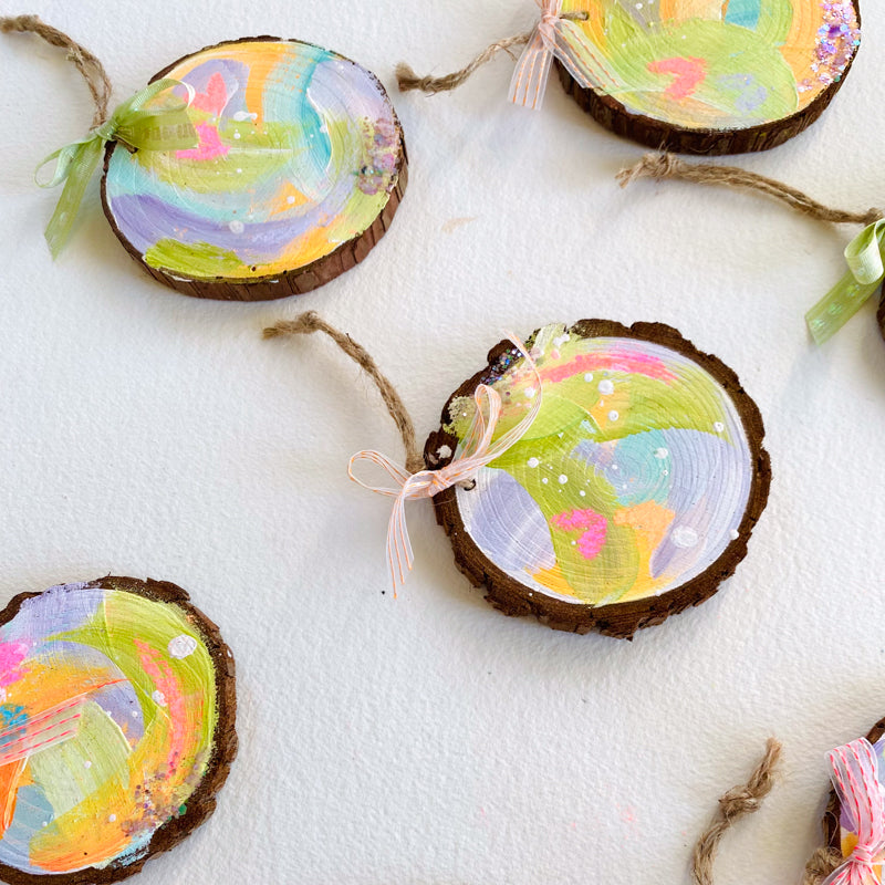 Sugar and Spice Wood Slice Ornaments