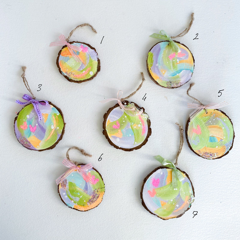 Sugar and Spice Wood Slice Ornaments