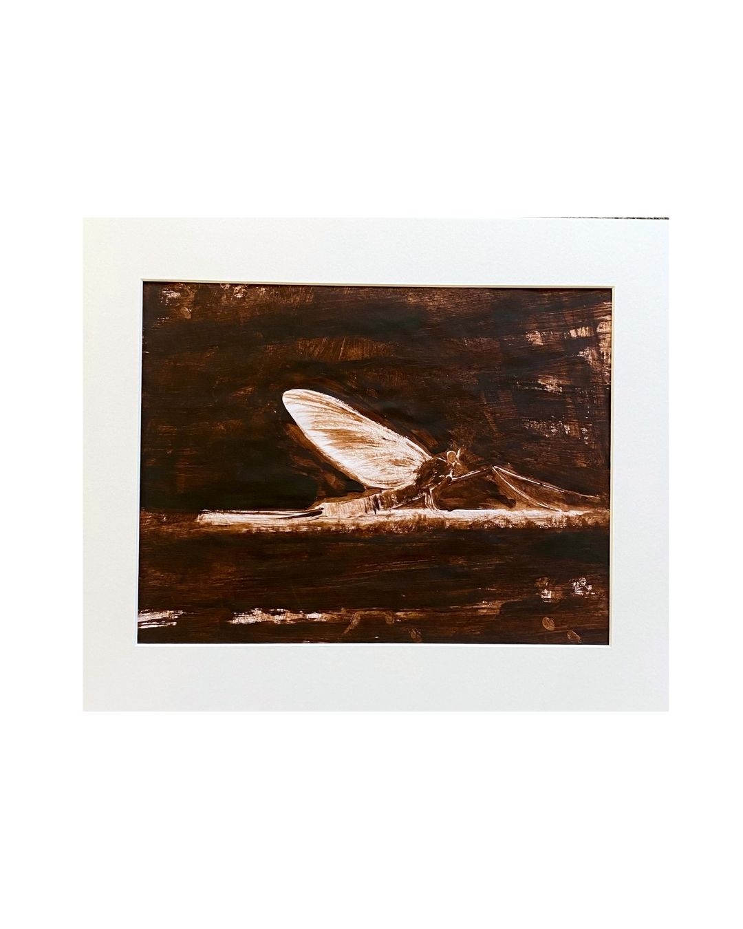 EC03 Resting Mayfly / Acrylic on paper / 278 x 240 mm by Edward Clarke