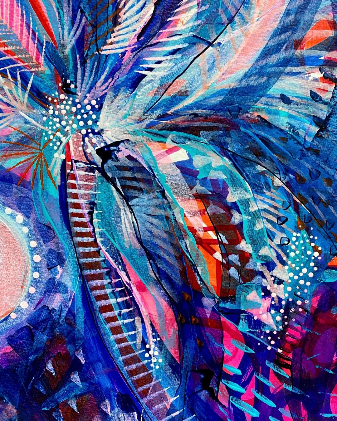 MP5 Swaying Palm with Full Moon by Mary Price