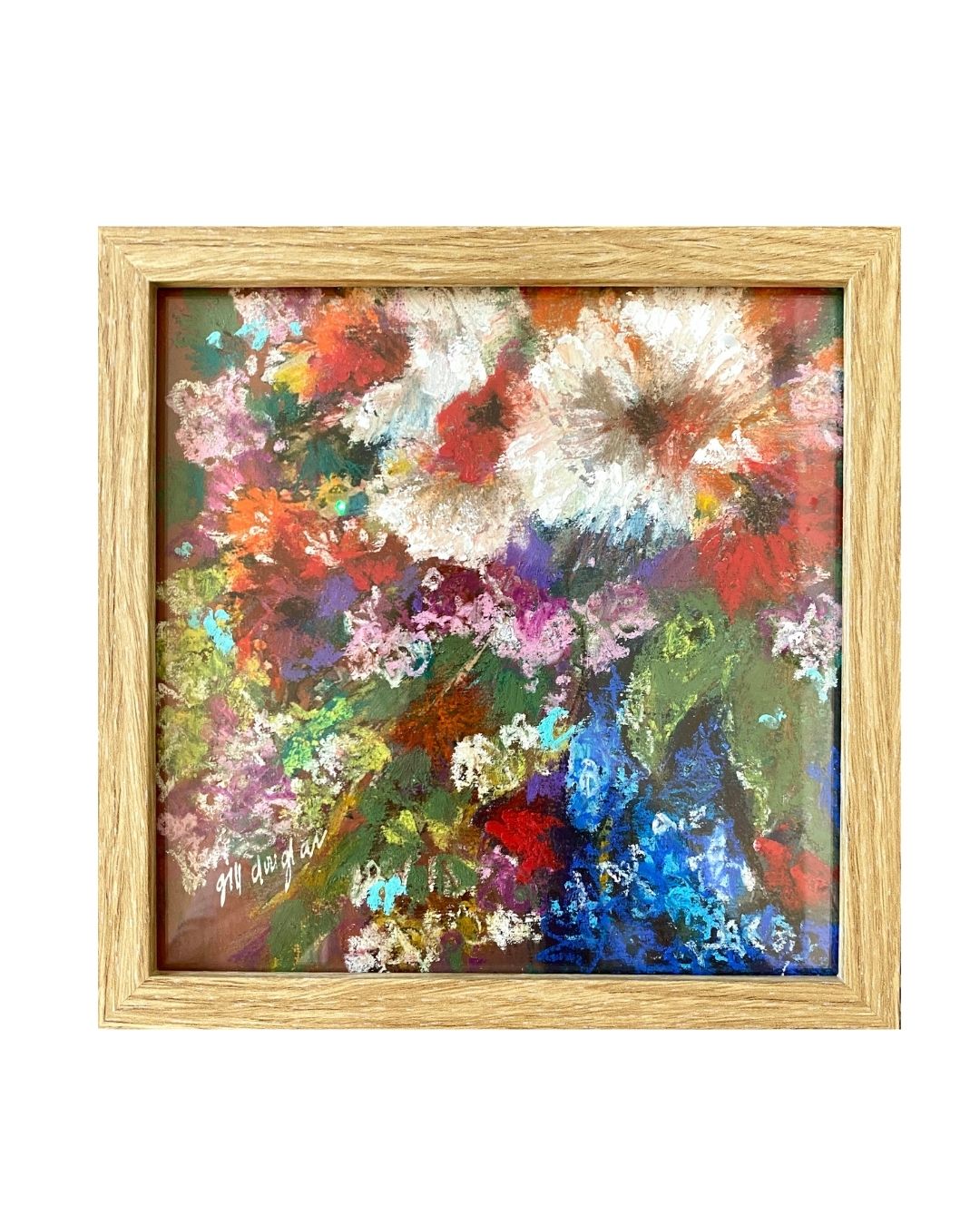 GD04g Floral Pastels/Mixed Media on Canvas Panel by Gill Douglas