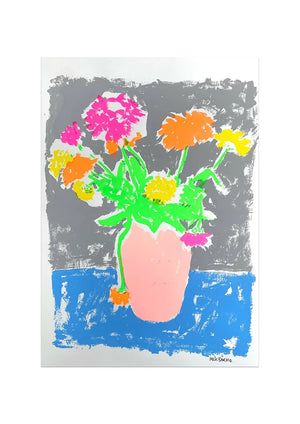 NY02 Bright Flowers Screen Print by Nick Young