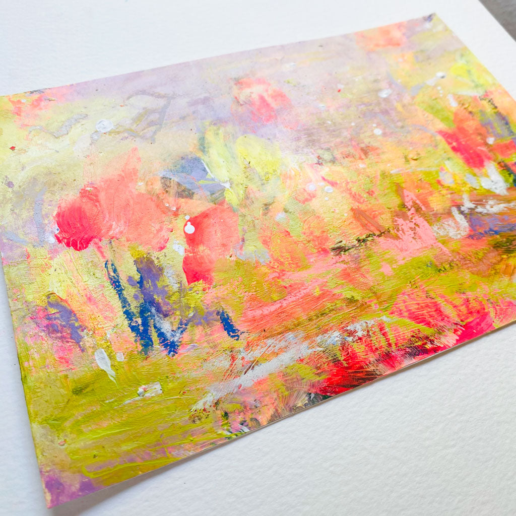Heat Wave | Floral Abstract on Watercolour Paper