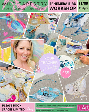 Create a Small Ephemera Collage Bird Class 2hrs