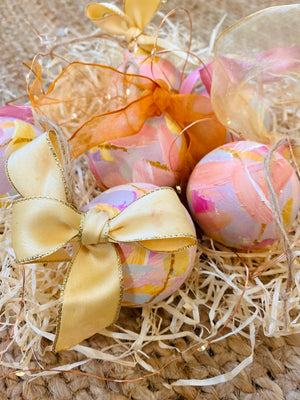 Love Letters Pink Painted Ceramic Ornament Bauble