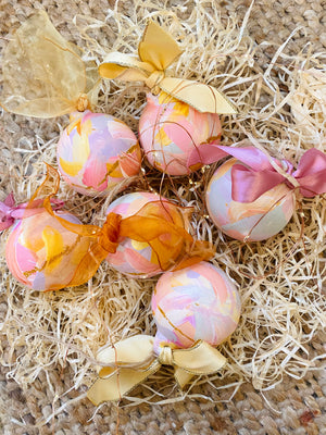 Love Letters Pink Painted Ceramic Ornament Bauble