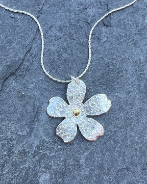 UAP19 Daisy with yellow sapphire Pendant Uschi Arens Price Silver Jewellery