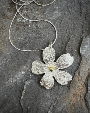 UAP19 Daisy with yellow sapphire Pendant Uschi Arens Price Silver Jewellery