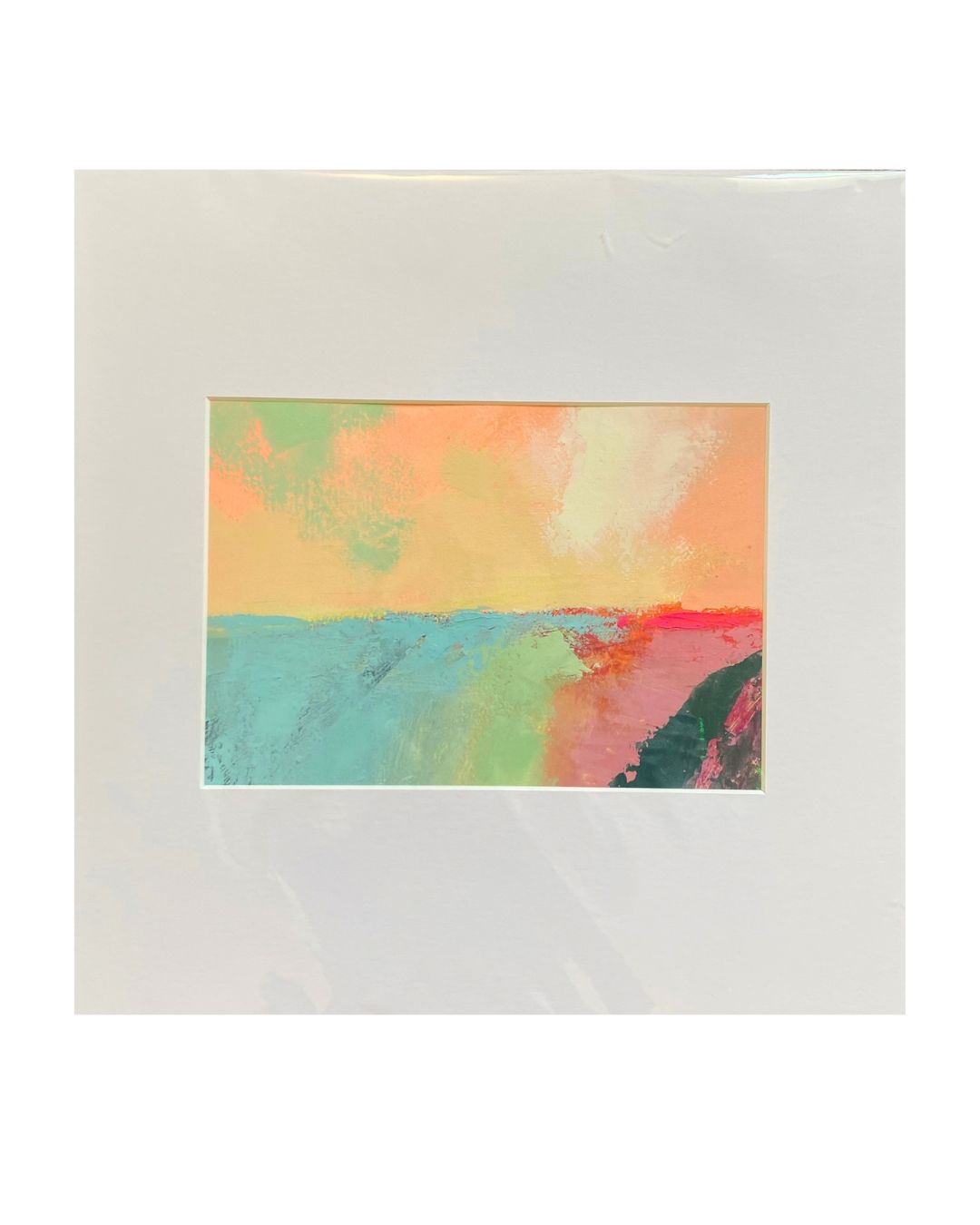 JG14 Sky Study 6 Original Paint & Cold Wax on Paper in Mount by Joy Gosney
