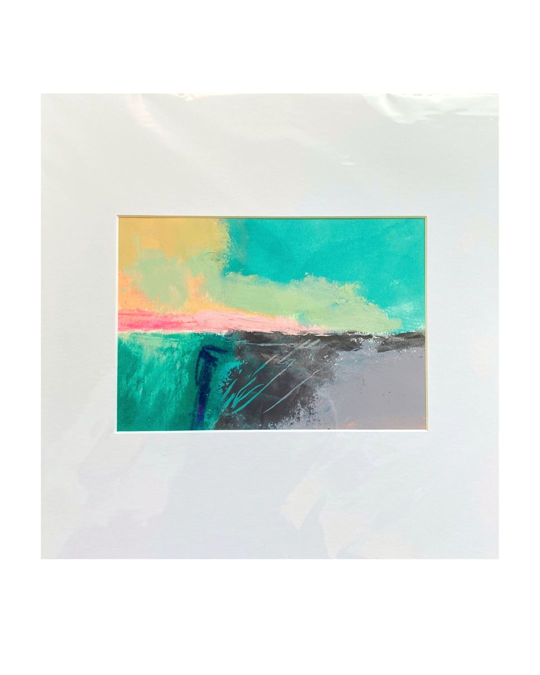 JG18 Sky Study 7 Original Paint & Cold Wax on Paper in Mount by Joy Gosney