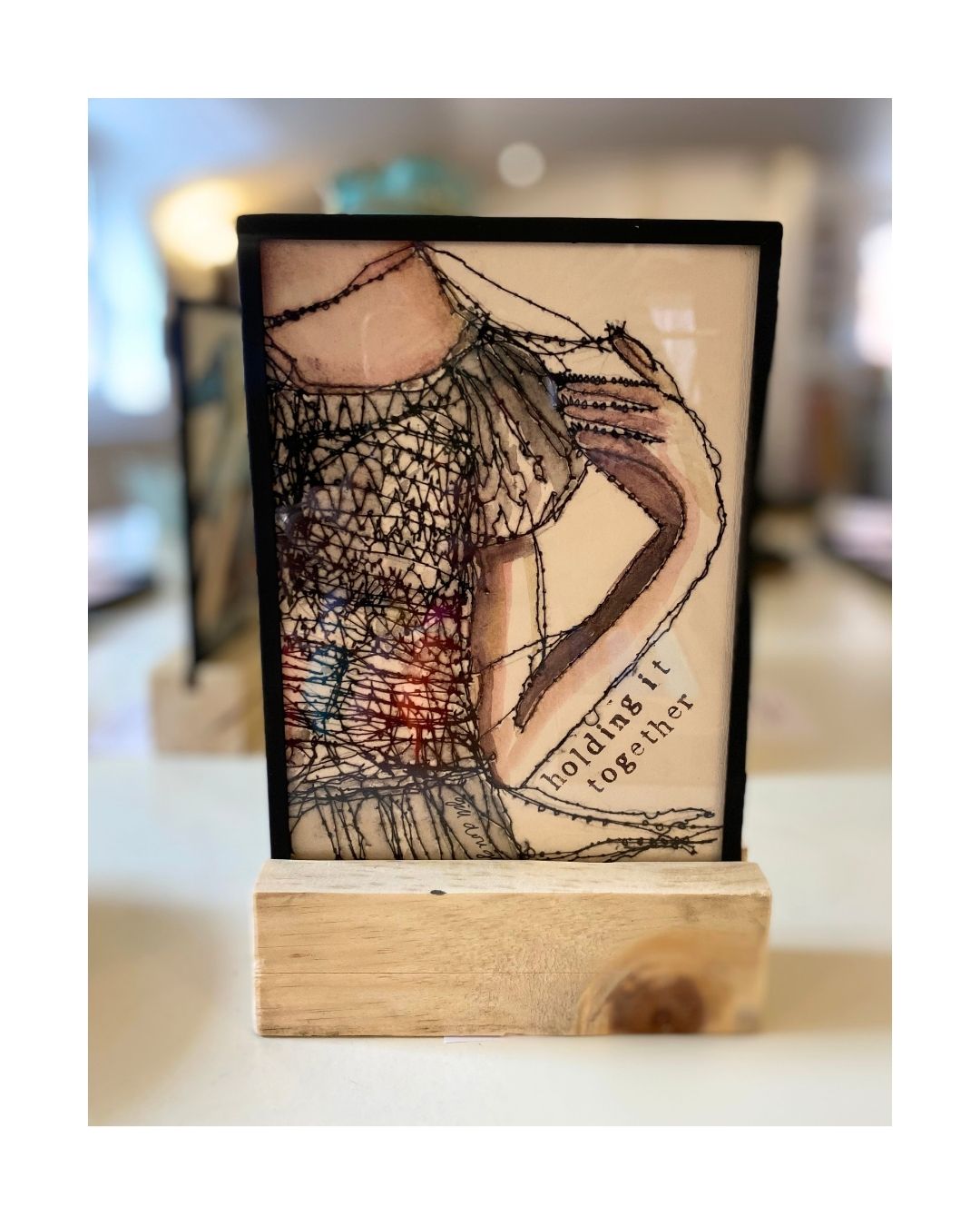 GD07a Watercolours With Stitching by Gill Douglas