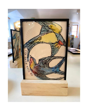 GD07c Watercolours With Stitching by Gill Douglas
