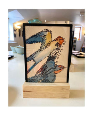 GD07d Watercolours With Stitching by Gill Douglas