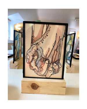 GD07f Watercolours With Stitching by Gill Douglas