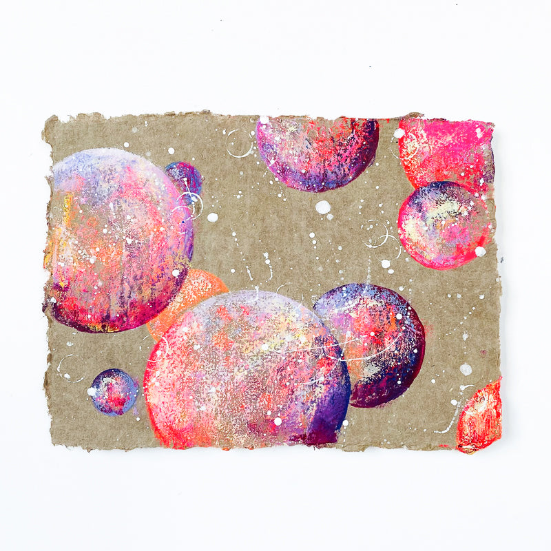 Bright Deckled Edge Moon Painting 34