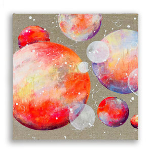 Bright Moon Painting on Raw Linen 41