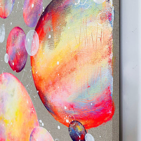 Bright Moon Painting on Raw Linen 43
