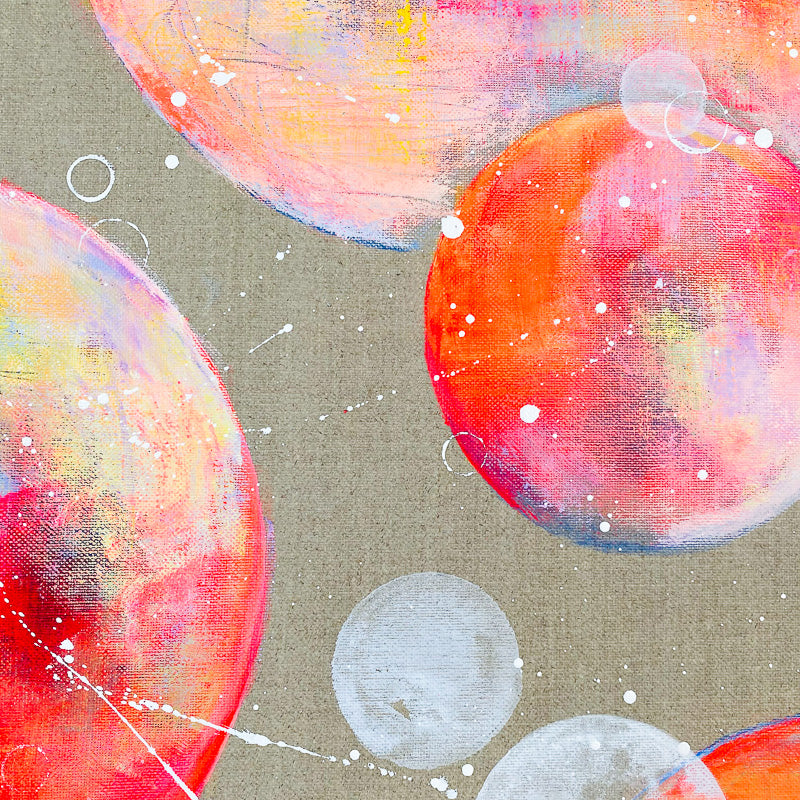 Bright Moon Painting on Raw Linen 46