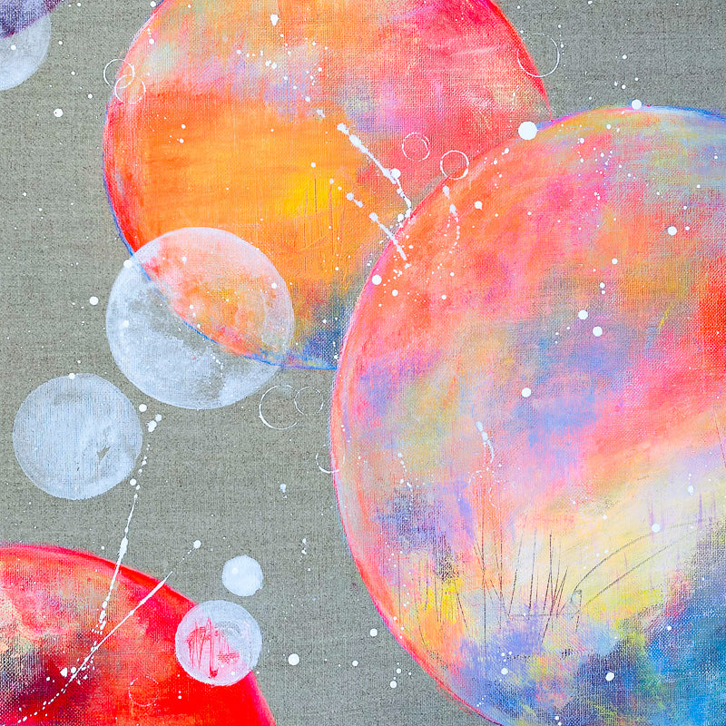 Bright Moon Painting on Raw Linen 46
