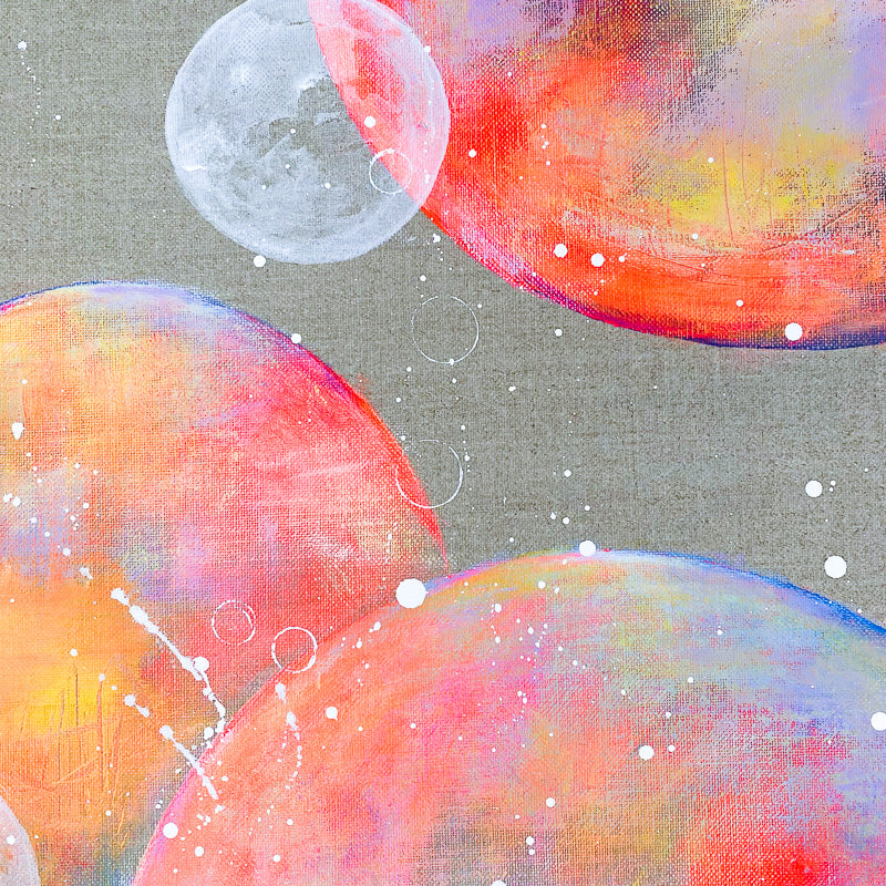Bright Moon Painting on Raw Linen 46