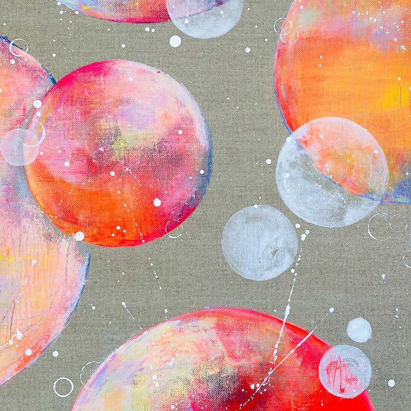 Bright Moon Painting on Raw Linen 46
