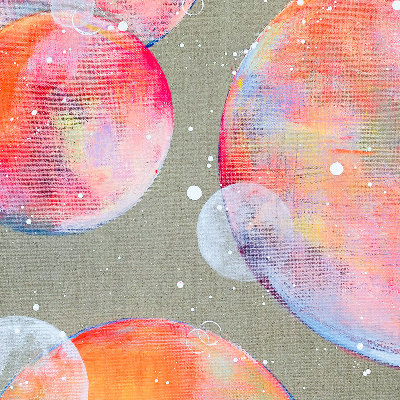 Bright Moon Painting on Raw Linen 46