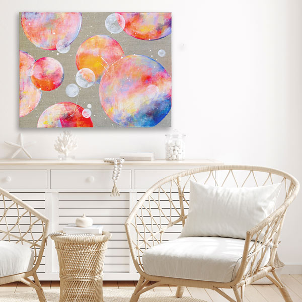 Bright Moon Painting on Raw Linen 46