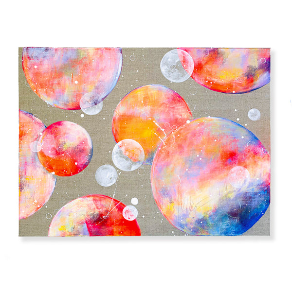 Bright Moon Painting on Raw Linen 46