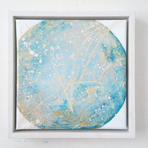 Moonscape #111 Clarity | Mer Lunaires Series | Abstract painting moon turquoise peach