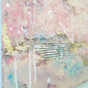 Twilit Inlet abstract painting in pinks & neutrals
