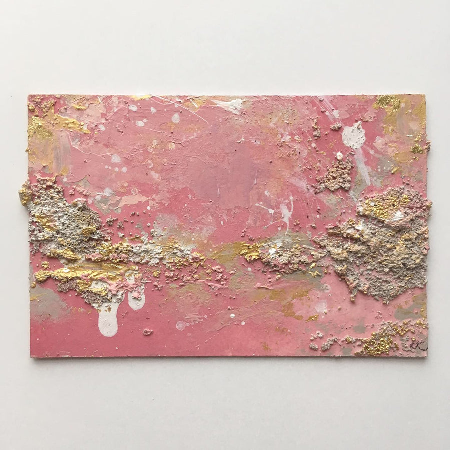 Rocky Shore abstract painting in pinks & neutrals