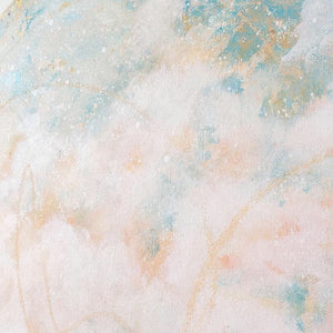 Serenity Moon Painting in peach and blue 60cm x 60cm