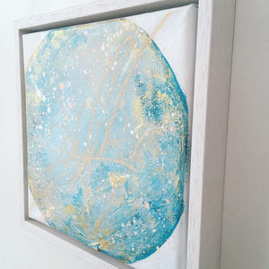 Moonscape #111 Clarity | Mer Lunaires Series | Abstract painting moon turquoise peach