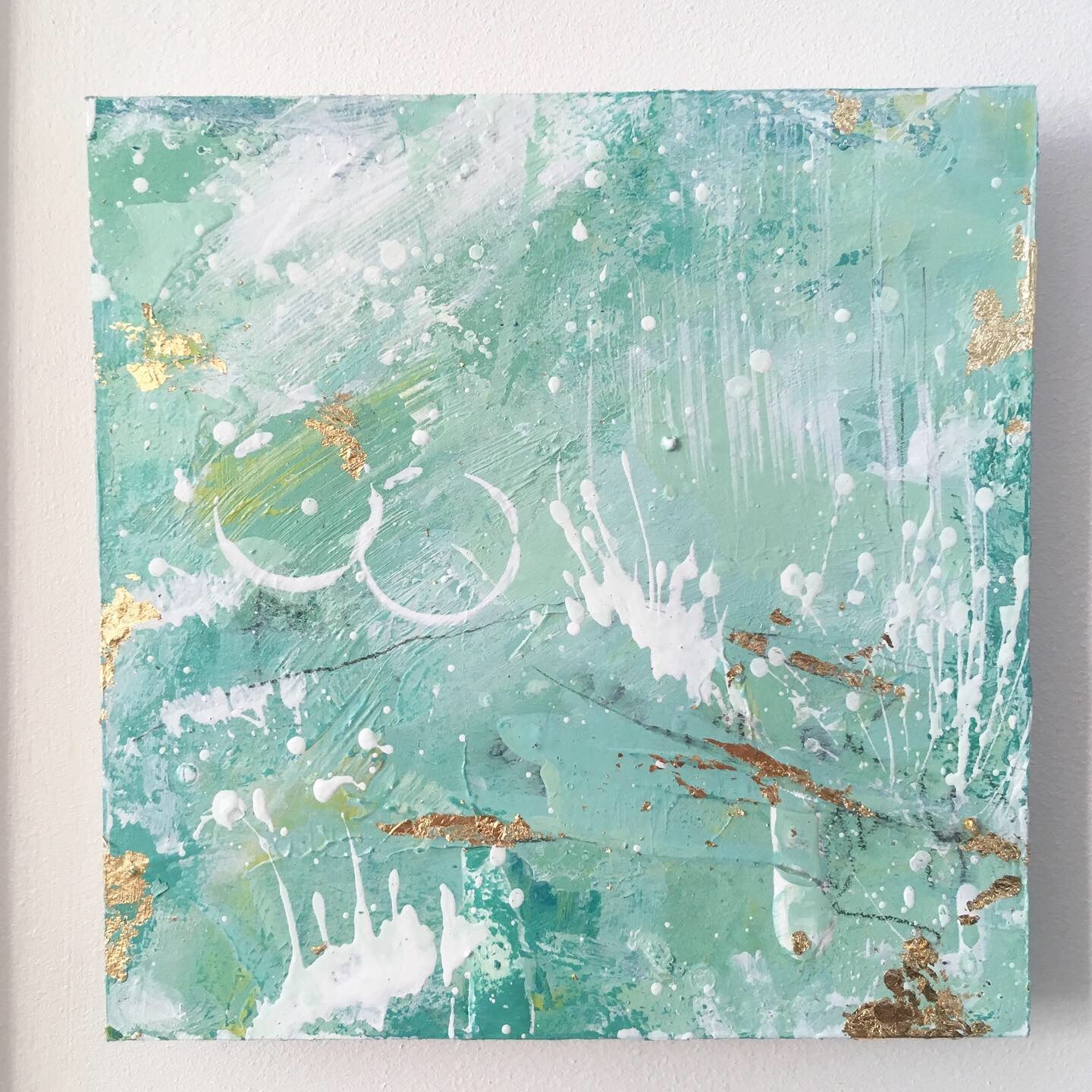 Hillward | Green Abstract Landscape Mini Painting 20cm x 20cm