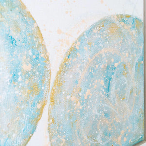 Safety  | Mer Lunaires Series | Abstract painting moon turquoise peach
