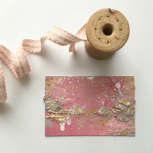 Rocky Shore abstract painting in pinks & neutrals
