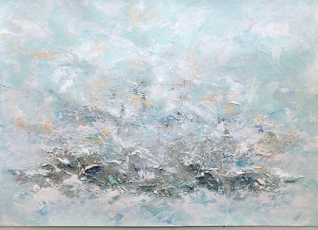Landscape 1 Windswept Seascape Abstract Painting A2 49.4cm x 42cm