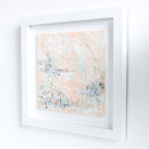 Sunset Lagoon Framed Abstract Landscape Painting 30cm sq